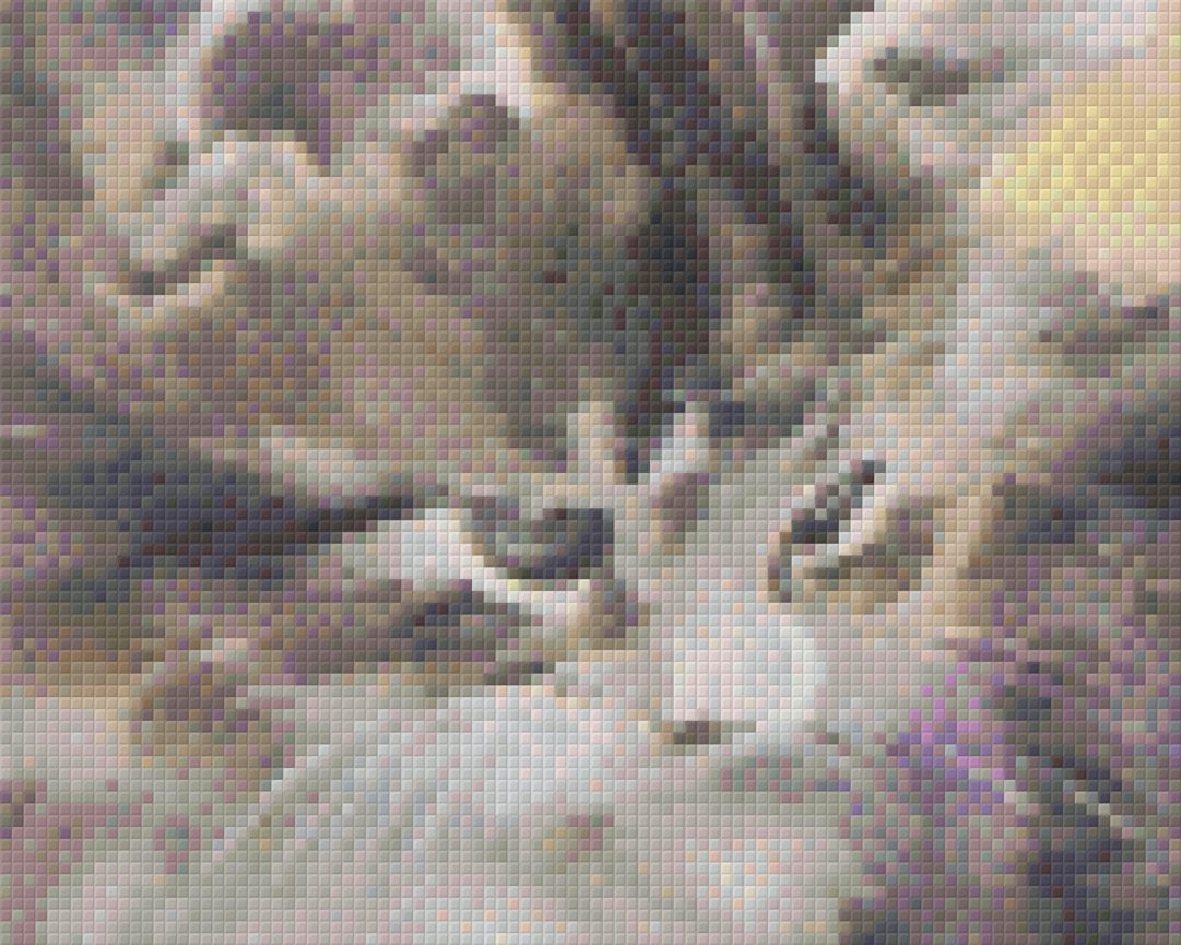 Grey Cat Four [4] Baseplate PixelHobby Mini-mosaic Art Kit image 0
